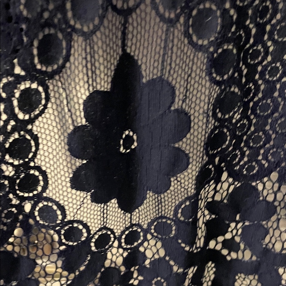 Elegant Navy Lace Cardigan - Picture 3 of 5